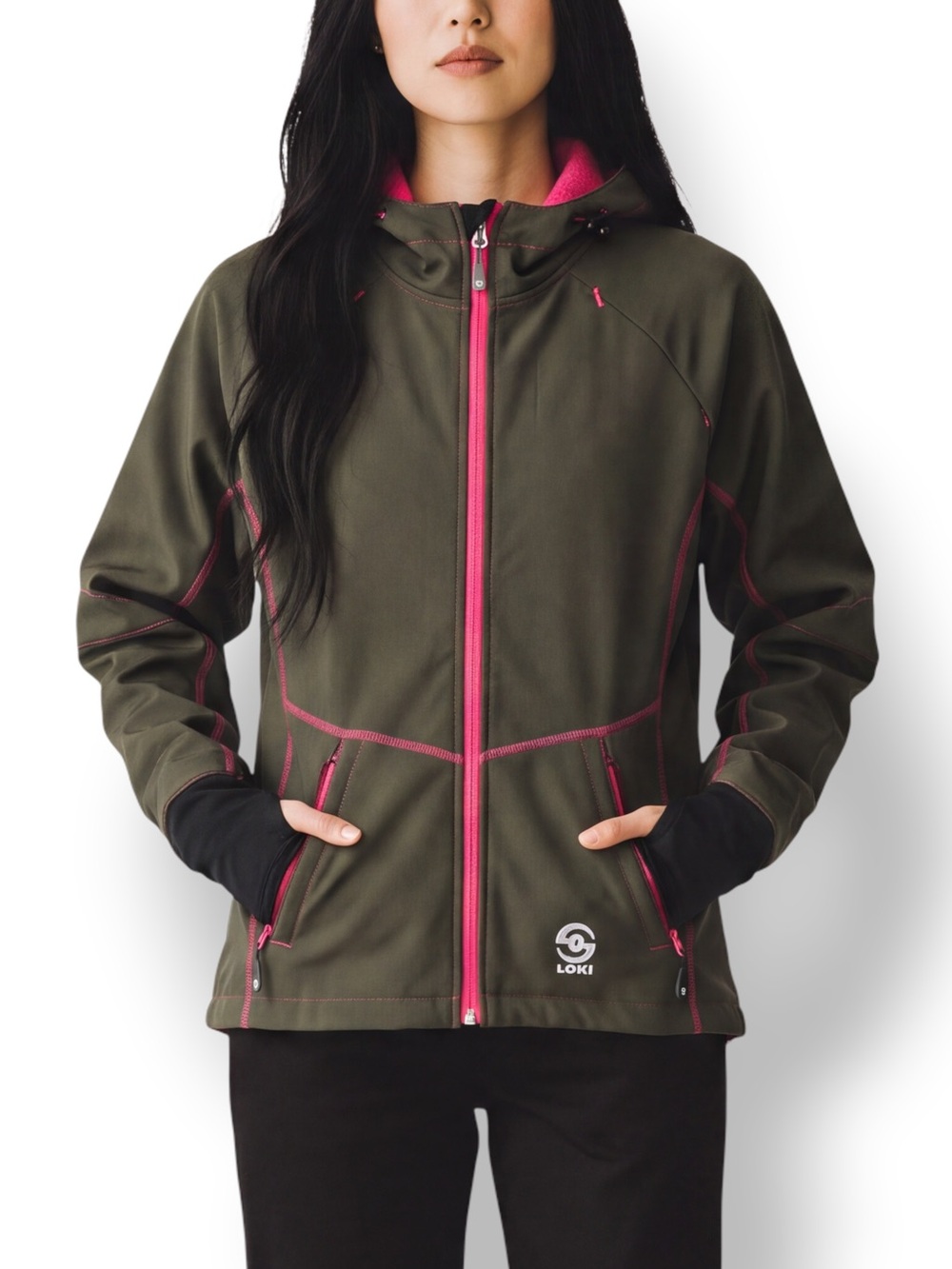 LOKI 8557 Mountain Hoodie Midgard Soft Shell II Peat Pink Medium NWT